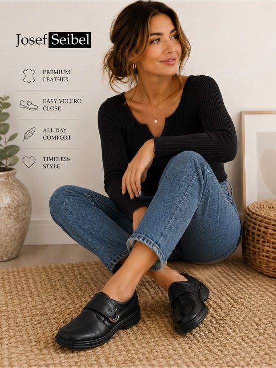 Josef Seibel Shoes - Josef Seibel Theresa Black Leather Velcro Shoes US 9 EU 39 shock absorb nursing
